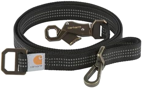 Carhartt Pet Durable Nylon Webbing Leashes for Dogs, Reflective Stitching for Visibility, Black (Nylon Webbing), Large by Carhartt