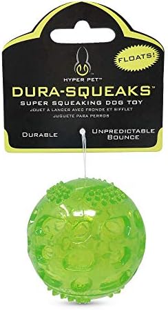 Hyper Pet DuraSqueak Dog Ball Toy, Interactive Dog Toys that Float and Squeaks for Playing, Fetching and Retrieving-Great Alternative to Traditional Tennis Balls Green 2.5 Inch by HyperPet