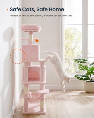 SONGMICS HOME Cat Tree for Indoor Cats, Multi-Level Tower - Image 6