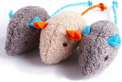Cat Toy Interactive Toy Plush Mouse Shaped Toy - (3 Pack) by QYHOME