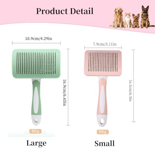 Self-Cleaning Slicker Dog Brush for Large Long-Haired Breeds （White, Red) - Image 2