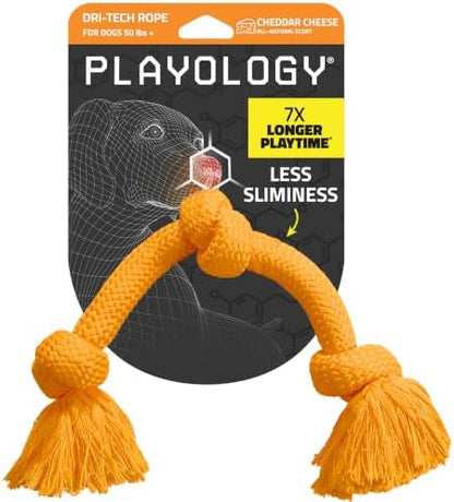 Playology Tug Rope Dog Toys for Large Dogs - Jumbo, Cheedar Cheese Scent by Playology