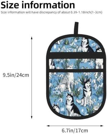 Siberian Husky Dog Floral Puppy Blue Pet Hair Removal Glove For Cats Dogs - Image 3