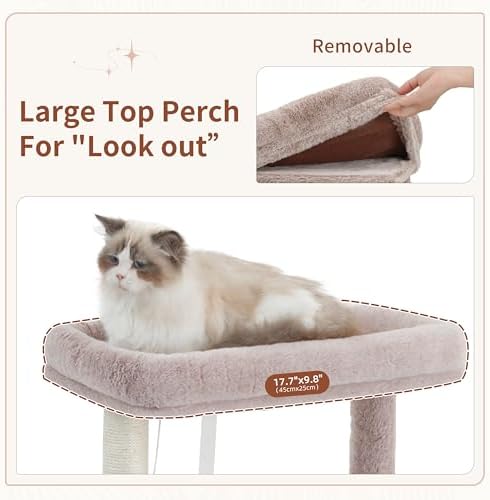 Gitelsnour Cat Tree Tower with Sturdy Steel Tube for Indoor Cats GCT014MU - Image 3