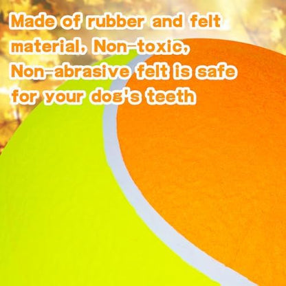 Banfeng Big Tennis Ball for Dogs, Giant Dog Tennis Ball Toy Large Outdoor Sports Gift for Small Medium Large Dog (Yellow Orange, 9.5 inch) - Image 4