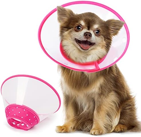 Vivifying Pet Cone for Cats and Small Dogs, 3 Size of Adjustable 5.7-8in Lightweight Recovery Elizabethan Collar for Cats, Puppies and Mini Dogs (Pink) by Vivifying