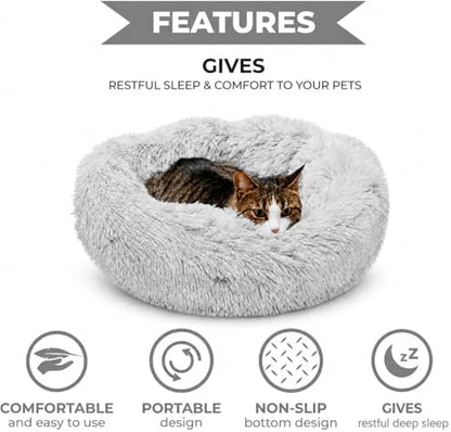 Whiskers & Friends Cat Beds for Indoor Cats & Small Dog, Fluffy Cat Bed - Image 3