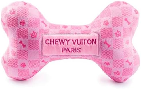 Haute Diggity Dog Chewy Vuiton Bone Plush Dog Toy, Designer Parody Toy by HauteDiggityDog