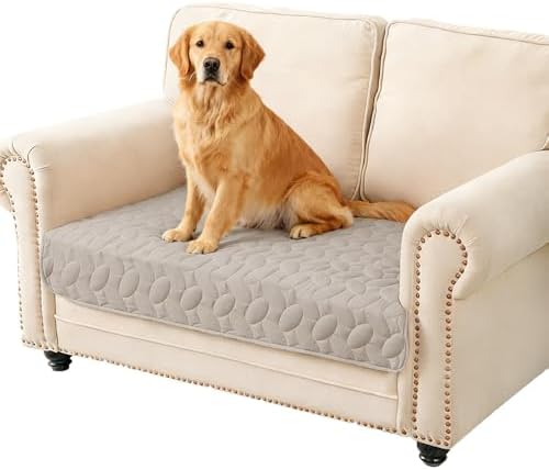 Ameritex Waterproof Pet Bed Cover Anti-Slip Dog Bed Blanket for Sofa and Furniture Waterproof New Pattern Design (Khaki, 30x53 Inch (Pack of 1)) by Ameritex