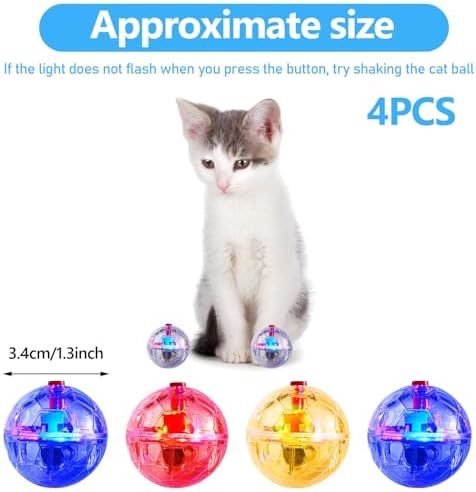 Frienda 4 Pcs Light up Cat Ball LED Motion Ghost Hunting Cat Ball(Clear) - Image 2