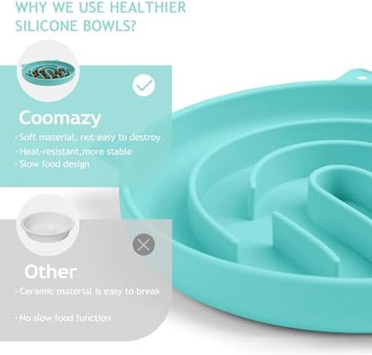 Coomazy Slow Feeder Cat Bowl Silicone Pet Puzzle Feeder for Slow Eating - Image 5