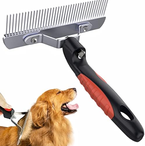 Undercoat Rake for Dogs,Long-haired Pet Grooming Shedding Brush with Handle by Tsxurepaw
