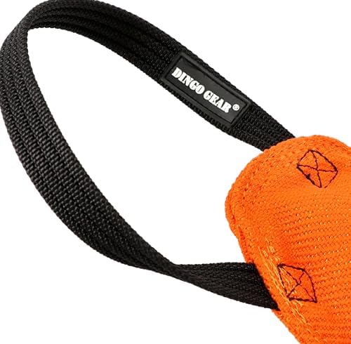 Dingo Gear Dog tug Toy, French Linen, disc, Orange 10,6in - Image 4