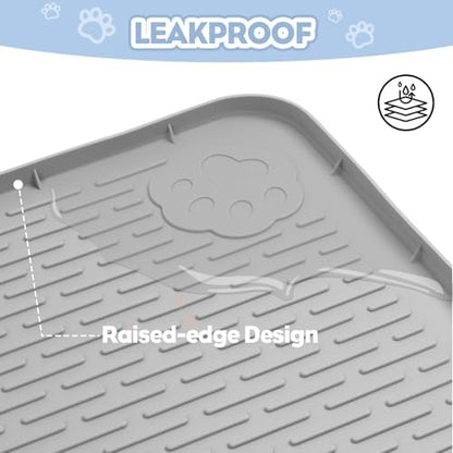 Silicone Cat Litter Mat for Litter Box 34”x22” Large Cat Mat, Light Grey - Image 7