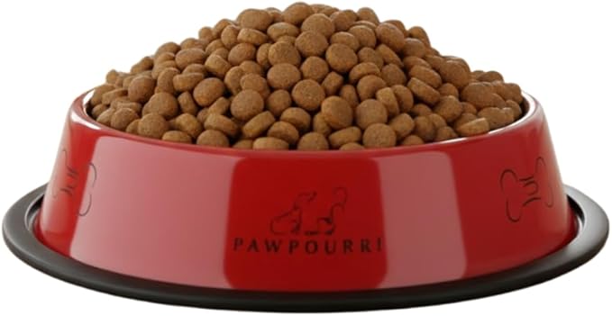 Printed Bowl 23.6 fl oz Anti-Skid Food and Water Dog Bowl | Stainless Steel Bowl for Dogs and Cats | Dog Water and Food Bowl | Dog Feeding Bowl (Red)