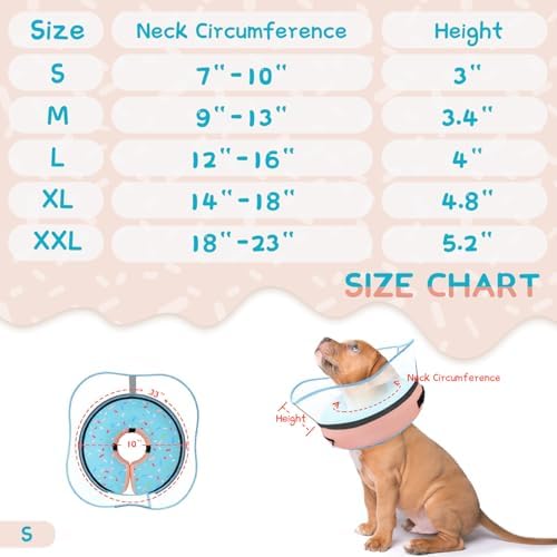 Supet Raised Inflatable Dog Cone Collar to Stop Licking, Soft Dog Cone Alternative After Surgery, Doggie Neck Donut Collar for Small Medium Large Dogs - Image 6