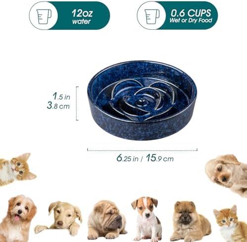 vancasso Slow Feeder Dog Bowl, 0.6 Cup Ceramic Puzzle Dish for Small Breeds - Image 2