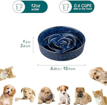 vancasso Slow Feeder Dog Bowl, 0.6 Cup Ceramic Puzzle Dish for Small Breeds - Image 2