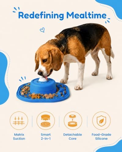 Dog Lick Bowl and Lick Mat with Rolling Ball & Slow Feeder, Spatula, Brush - Image 2