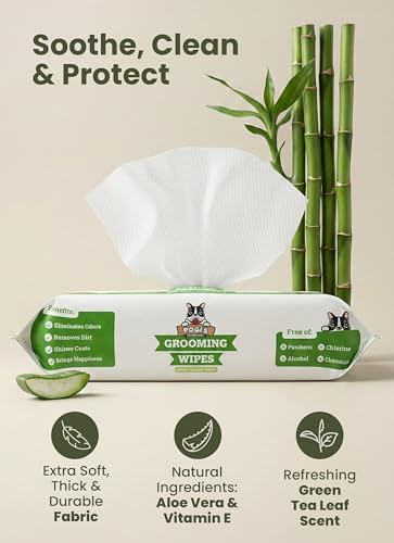 Pogi’s Dog Grooming Wipes – Hypoallergenic Pet Wipes for Paws, Body & Butt – Cleaning & Hydrating, Green Tea Scent, 100 Count - Image 3