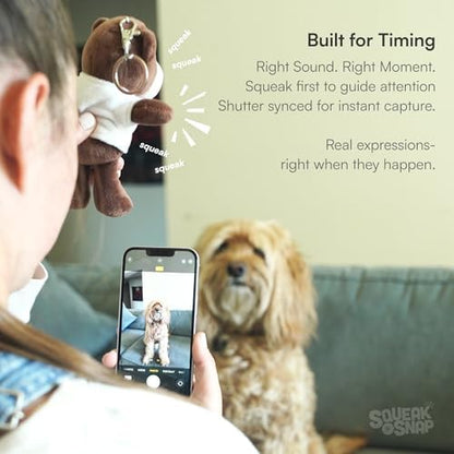 Dog Camera Attention Grabber, Gift for Pets, Photo Prop for Pet Photography, Baby and Newborn Photos, Plush Squeaker Bluetooth Shutter Release Remote, Attention Getter, iPhone & Android - Image 3