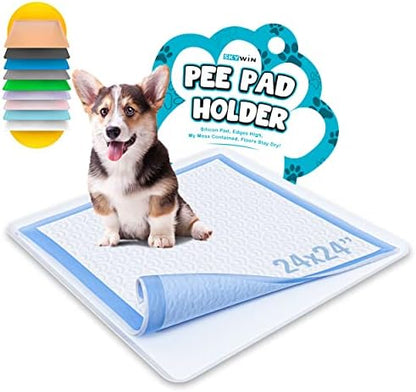 Dog Pee Pad Holder - Fits Up to 24” x 24” Pee Pad - 1 Pack - White by Skywin