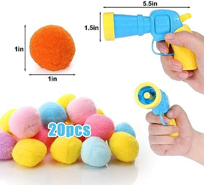 Aiersa Cat Toy Ball Launcher, Plush Ball Shooting Gun with 20 Pom Pom Balls, Interactive Indoor Cat Fetch Toy - Image 5