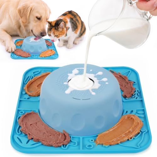 Pezluxe Slow Feeder Dog Bowls & Lick Mat,Dog Licking Bowl with Rolling Ball by Pezluxe