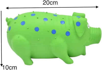Squeaky Pig Dog Toys, 2 Pack Grunting Pig Dog Toy That Oinks Grunts for Small Medium Large Dogs, Grunting Pig Sound Play Dog Toy(Green,Orange)