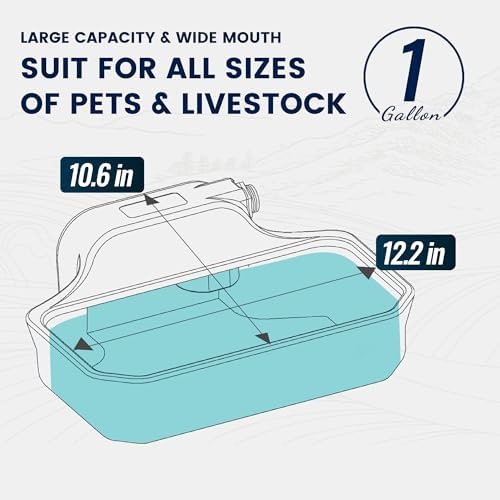 PETIMI Automatic Dog Water Dispenser, 1 Gallon Auto-Fill Dog Water Bowl Dispenser for Indoor/Outdoor, Large Water Feeder for Pets & Livestock, Fits GHT 3/4" Faucet, BPA Free, Easy to Clean, Gray - Image 3