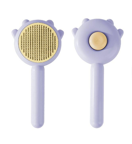 Professional Pet Grooming Brush, Ergonomic Handle Cat Comb with Stainless Steel Needles, Multi-Color Pack (Light Purple)