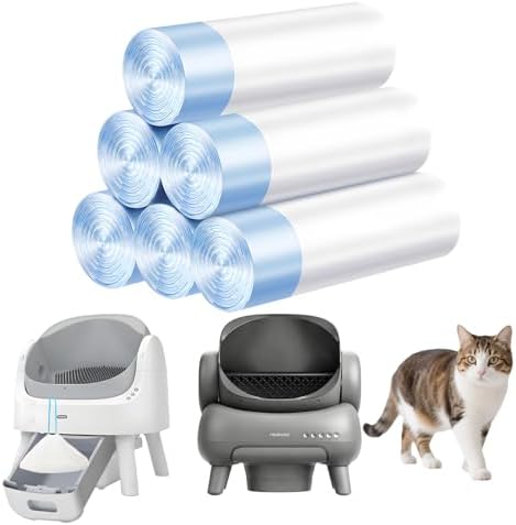 Cat Litter Bags 120 Count, 26.37"X15.74" Drawstring Close Litter Box Liners for Automatic Litter Box,Thick Cat Poop Bags,Easy to Clean,Heavy Duty Robot Bag for Self-Cleaning Box by LoopTime
