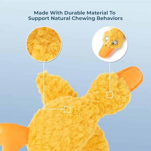 Best Pet Supplies Squeaky Plush Dog Toy - Ducky Doodle, Small - Image 4