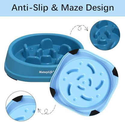 MateeyLife 2-Pack Slow Feeder Dog Bowls, 1 Cup, Dog Puzzle Feeder Bowl - Image 4