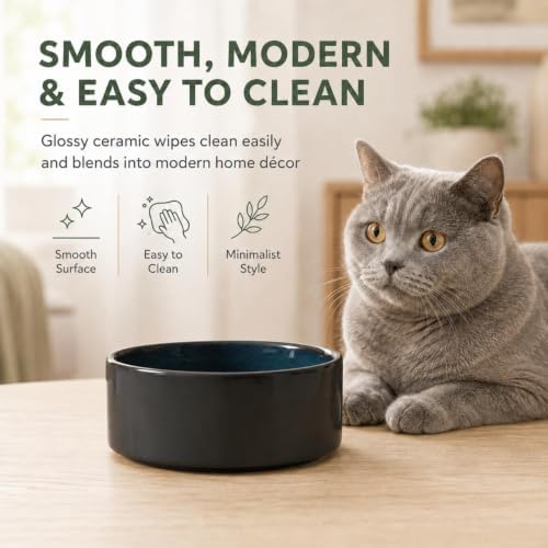 Havniva Cat Bowls Set of Two, 5.1” Ceramic Cat Food Bowls, Cat Water Bowl - Image 3