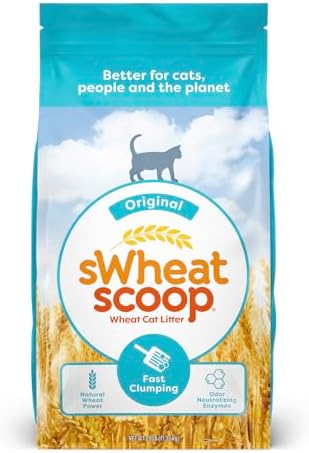 sWheat Scoop Natural Wheat Cat Litter, Original, Fast Clumping with Odor Neutralizing Enzymes, 25 Pound Bag by sWheatScoop