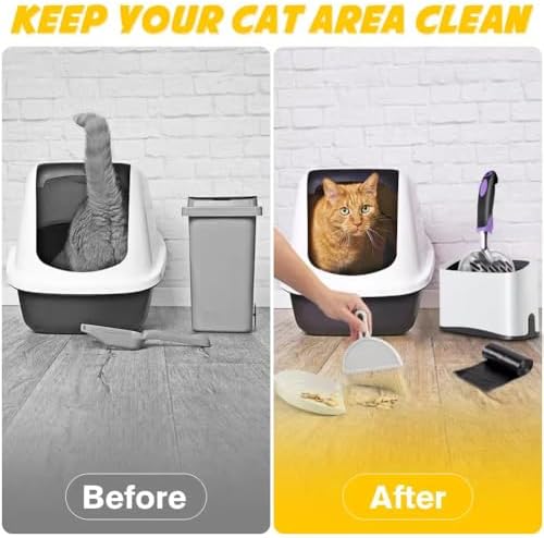 Cat Litter Scooper with Holder,Metal Cat Litter Scoop, Kitty Poop Scooper Stand for Litter Box, Cat Caddy for Litter Scoop, Fast Sifting Kitty Poop Scooper Caddy Poop Scooper Stand - Image 4