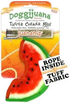 Doggijuana Mini Tuffer Chewer Dog Toy, Watermelon | Squeaky Refillable by Doggijuana