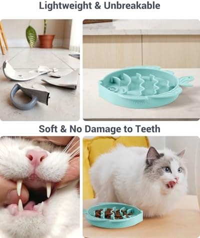 Coomazy Slow Feeder Cat Bowl Silicone Pet Puzzle Feeder for Slow Eating - Image 4