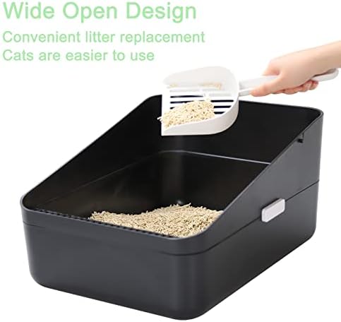 Sfozstra High Sided Cat Litter Box: Semi Open Anti Splash Easy Assembly - Image 5