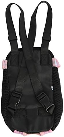 Pet Dog Puppy Cat Carrier Five Holes Backpack Double Shoulder Straps Mesh Front Chest Backpack Bag, M, Pink - Image 2