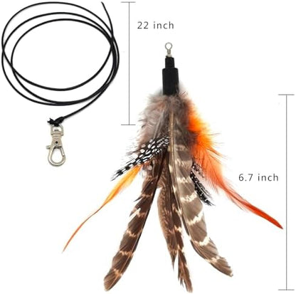 miwoowim 7PCS Cat Wand Refills, 6 Natural Feathers & Replacement String - Image 4