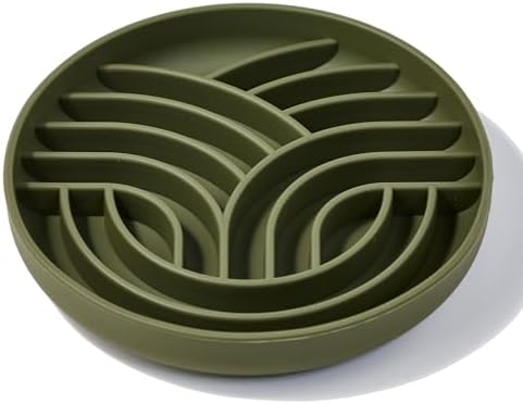 OHMO Slow Feeder Dog Bowl, 7.9" Lick Mat for Dogs, Tree of Life, Camo Green by OHMO