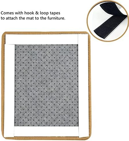 SHENGOCASE 4-Pack 12" x 12" Sisal Cat Scratching Mat Pad with Hook & Loop Tapes for Wall Couch, Window Perch, Cat Wall Furniture Shelves - Image 4