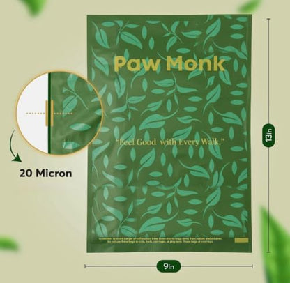 Paw Monk Leak Resistant Dog Poop Bags Rolls -120 Bags, Heavy Duty 20 Micron, Easy-Tear perforations, Easy-Open & Easy-Tie doggy poop bags Unscented - Image 4