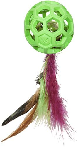 JW Pet Cataction Feather Ball with Bell, Cat Toy, Green, 1 Count (Pack of 1) (71059) by JWPet