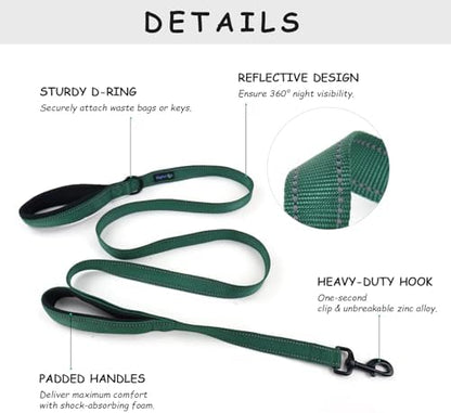 Wagtime Club Heavy Duty Double Handle Dog Leash for Large Medium Small Dogs - Image 2