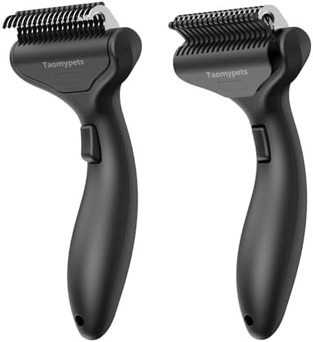 One Press Self Cleaning Dog Brush for Shedding Undercoat Deshedding Rake by Taomypets