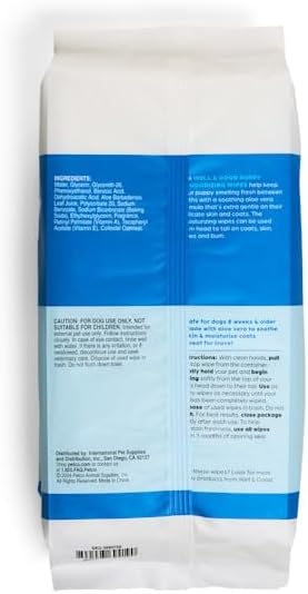 Well & Good Puppy Deodorizing Wipes Count of 100