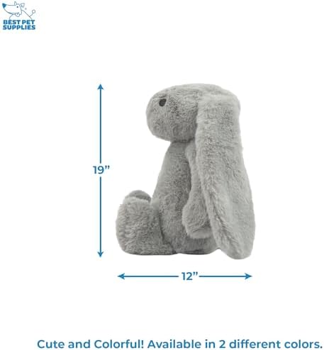 Best Pet Supplies Bunny Buddy Squeaky Plush Dog Toy - Beige & Gray - Image 5